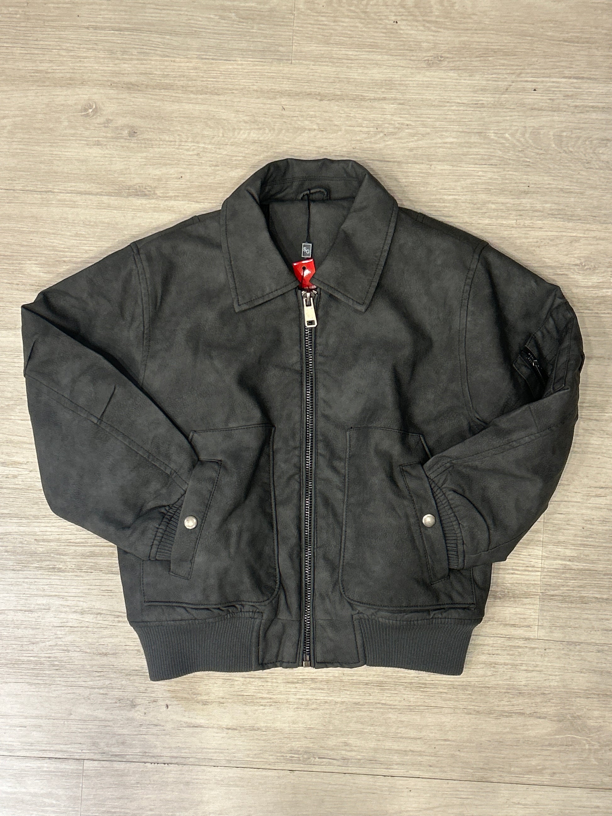 Giubbotto ecopelle grigio 6603