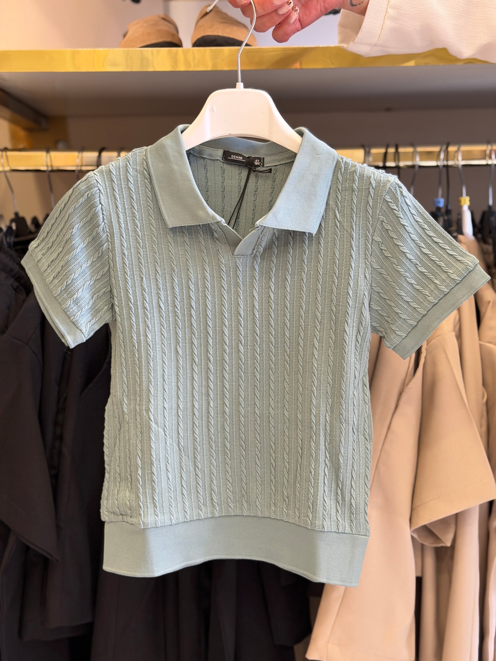 Polo filo verde acqua marina