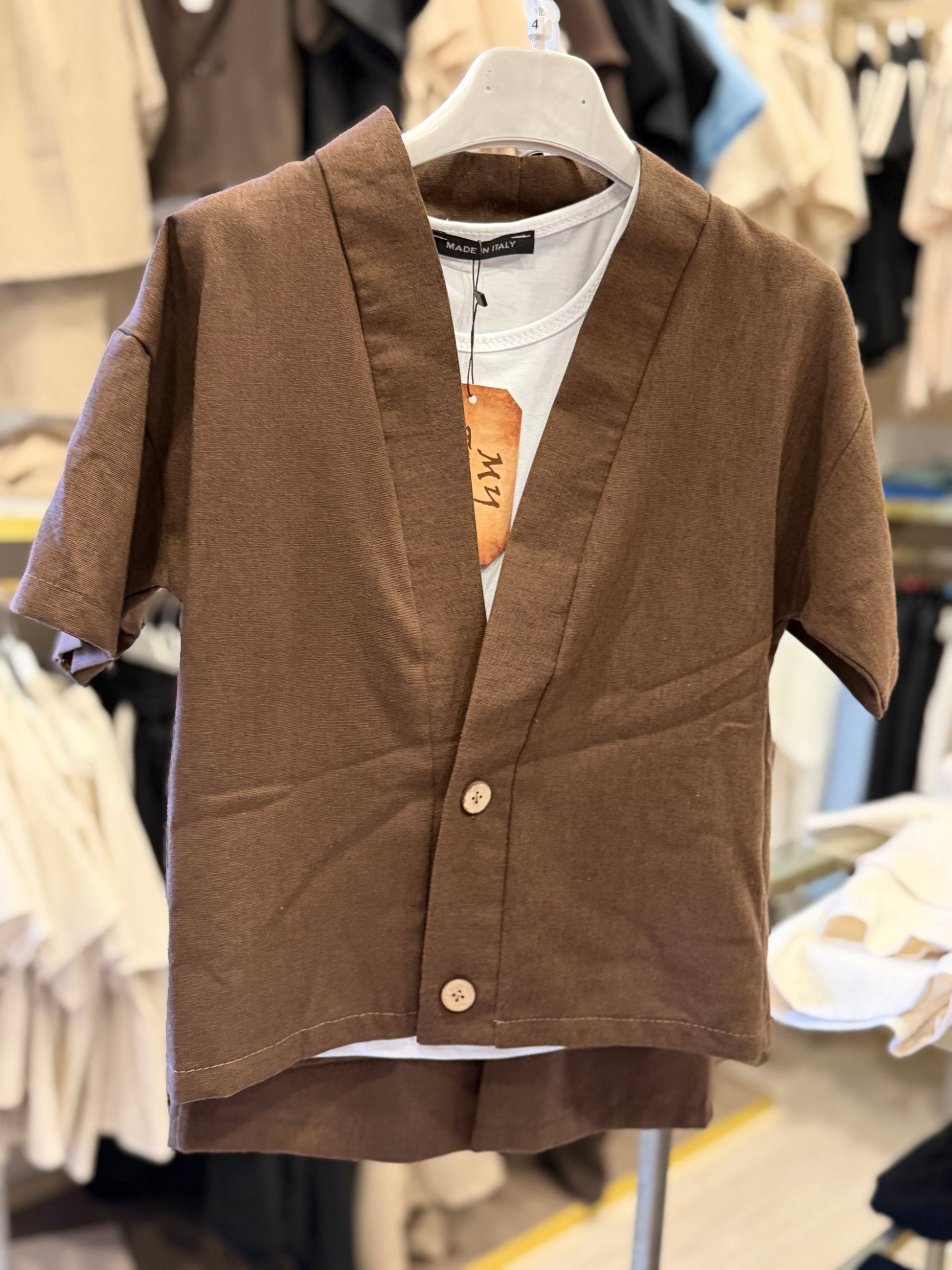 Coordinato lino korea moro