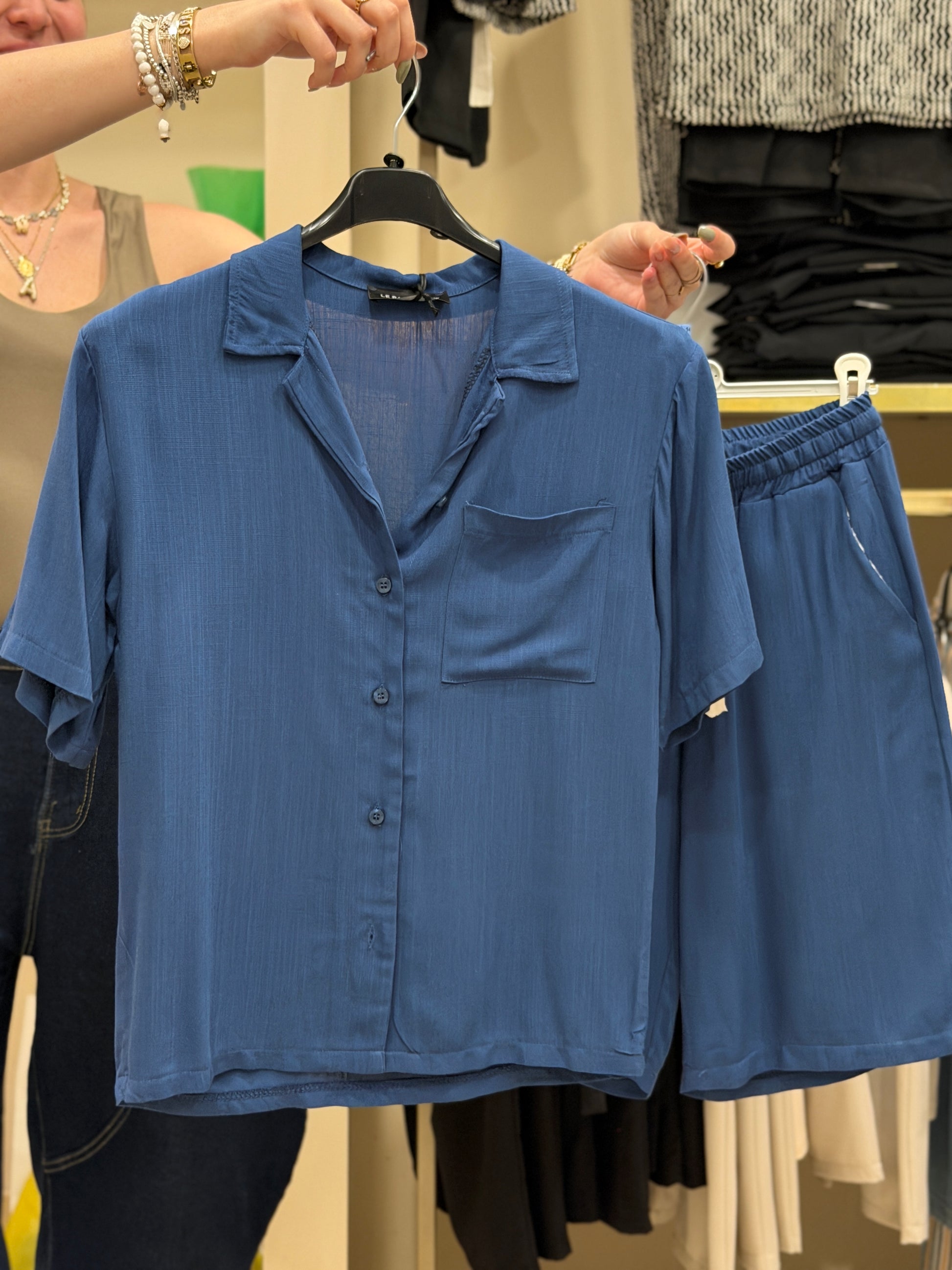 Coordinato lino ecos blu