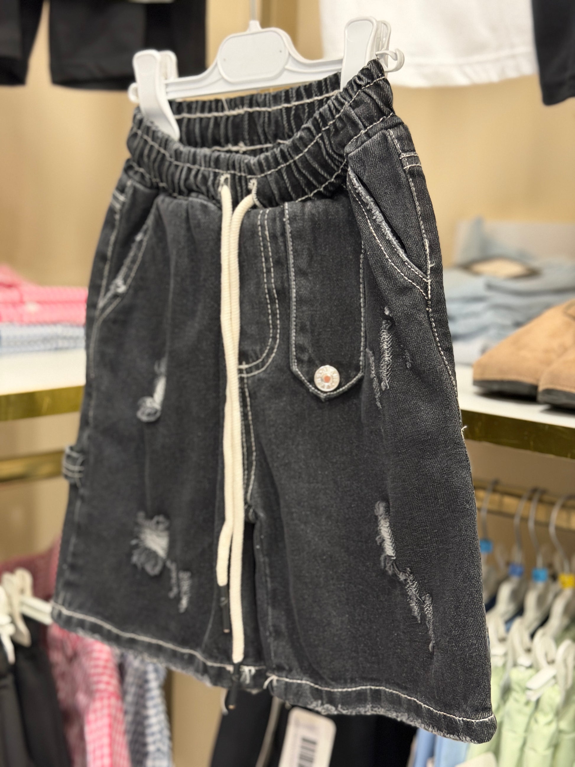 Bermuda jeans chico black
