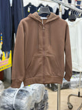 felpa Cappuccio eco zip brown