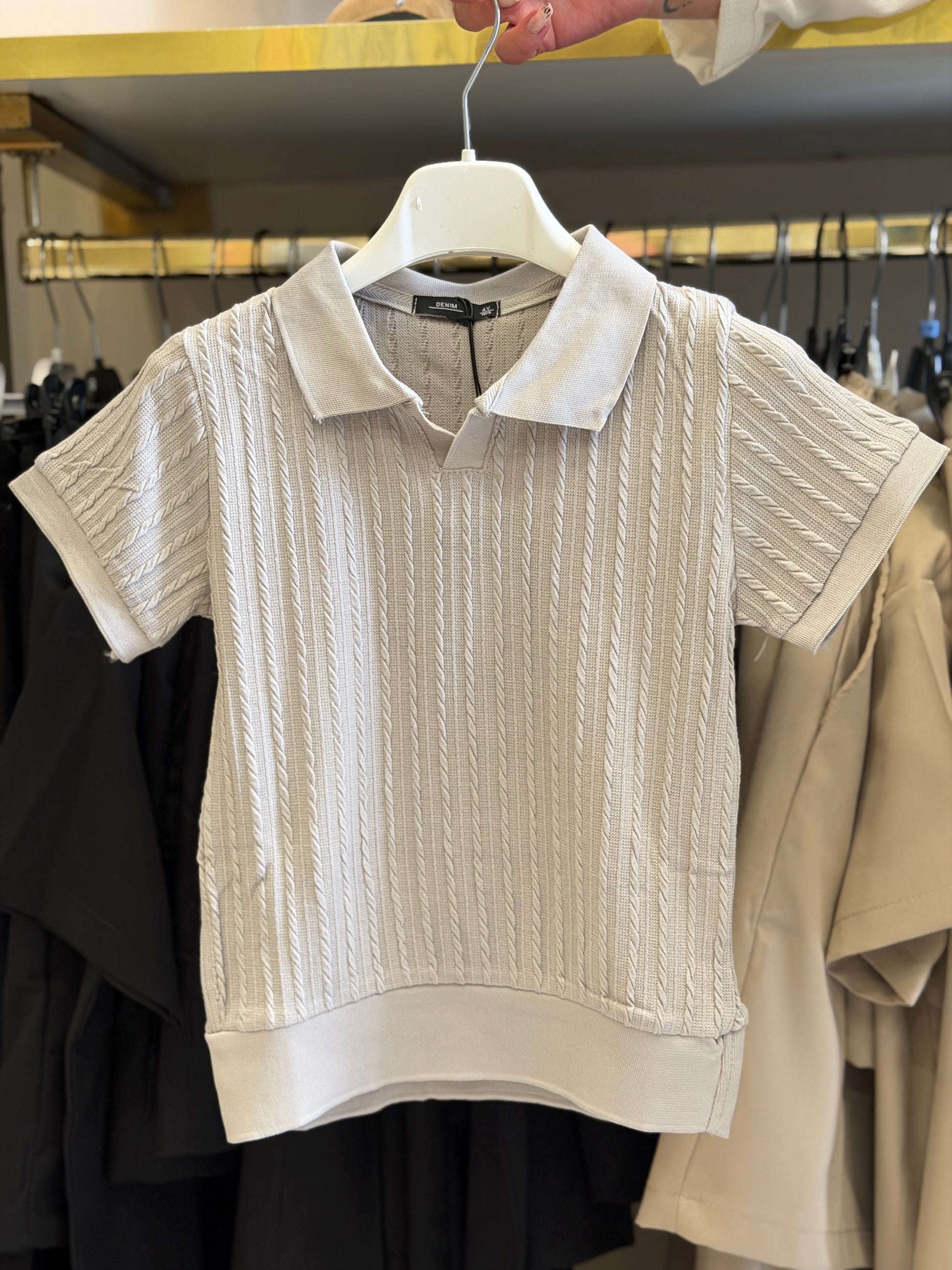 Polo filo tortora