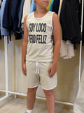 coordinato smanicato beige 0394