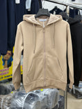 felpa Cappuccio eco zip sabbia
