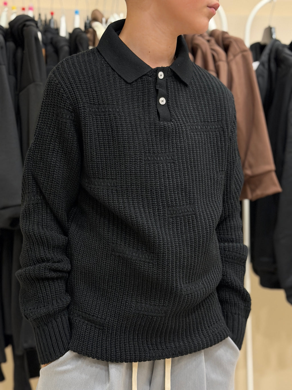 Maglioncino college black 1002977000013