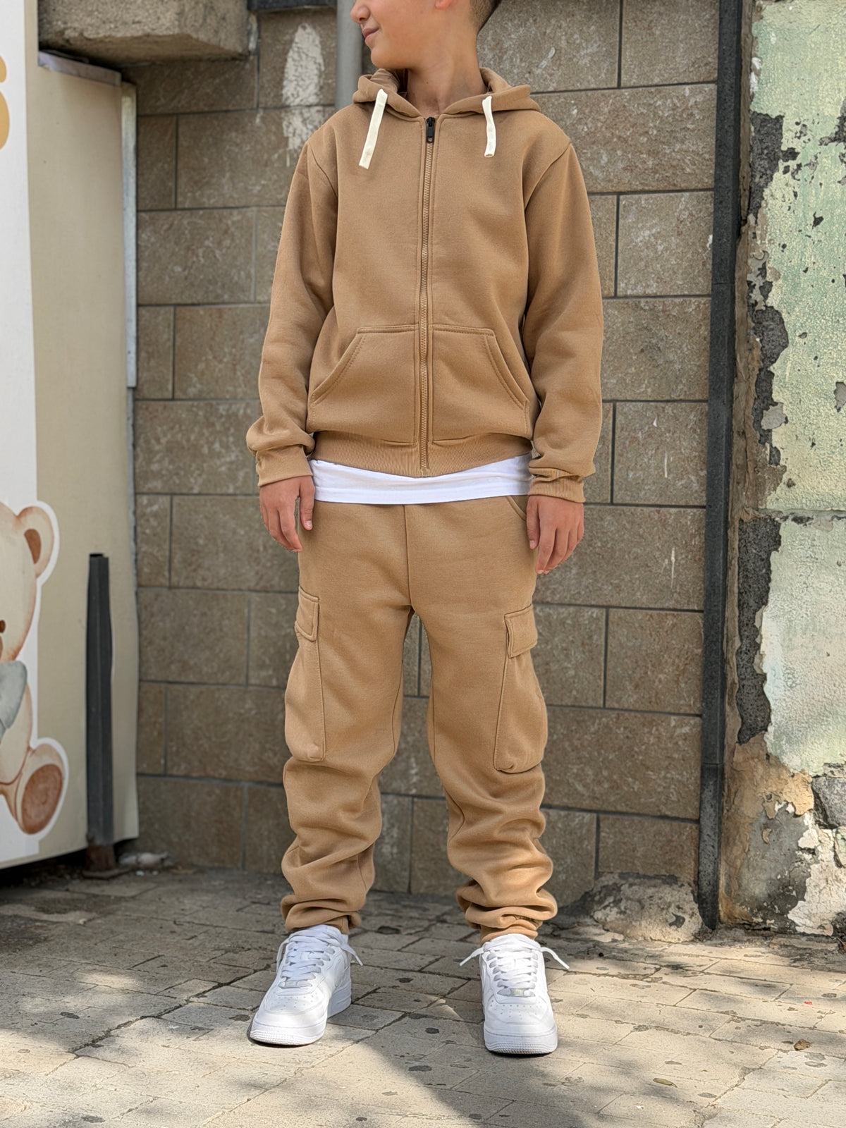 Tuta Comfort Fit Cargo camel zip