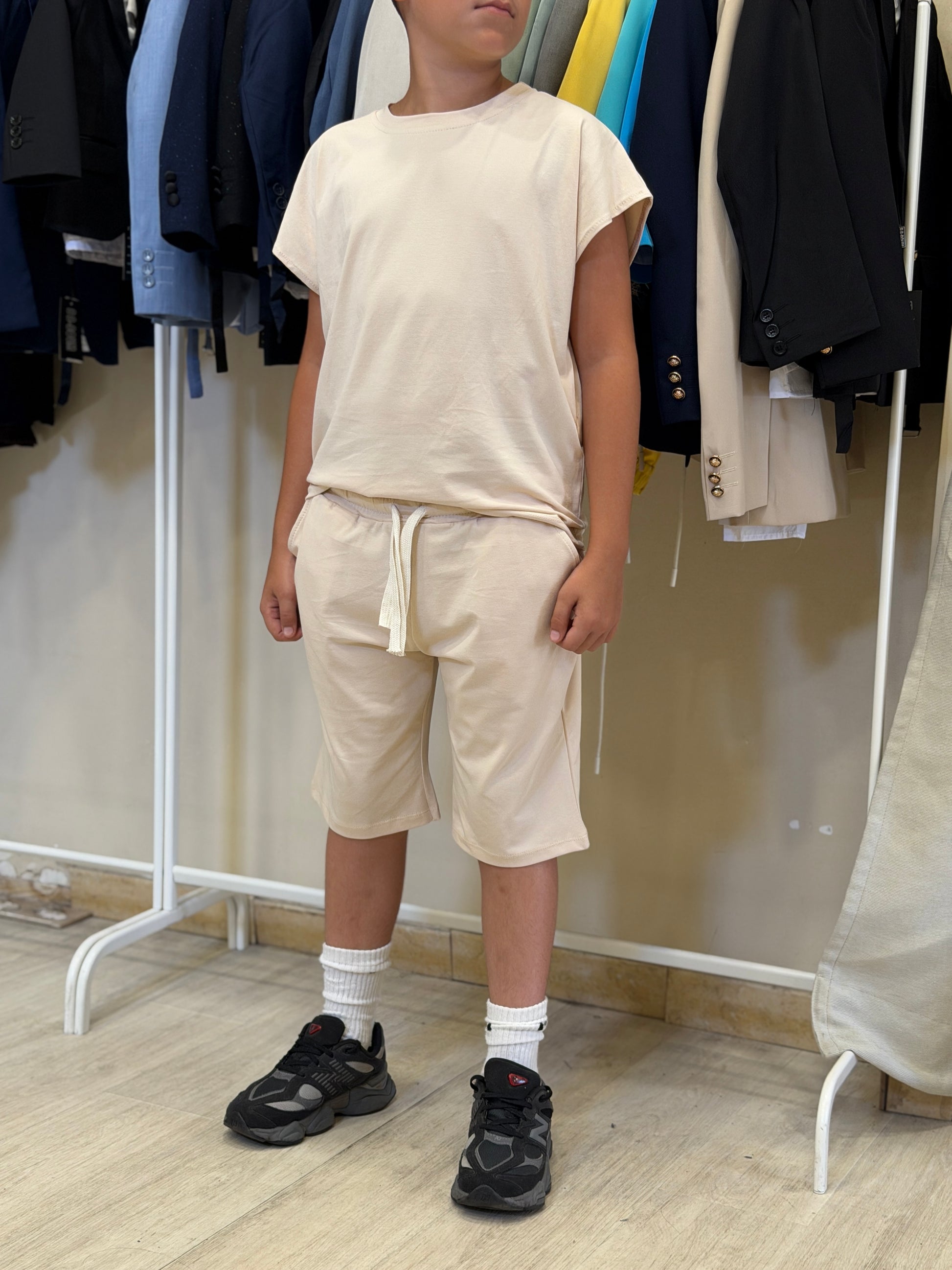 coordinato smanicato beige 5263