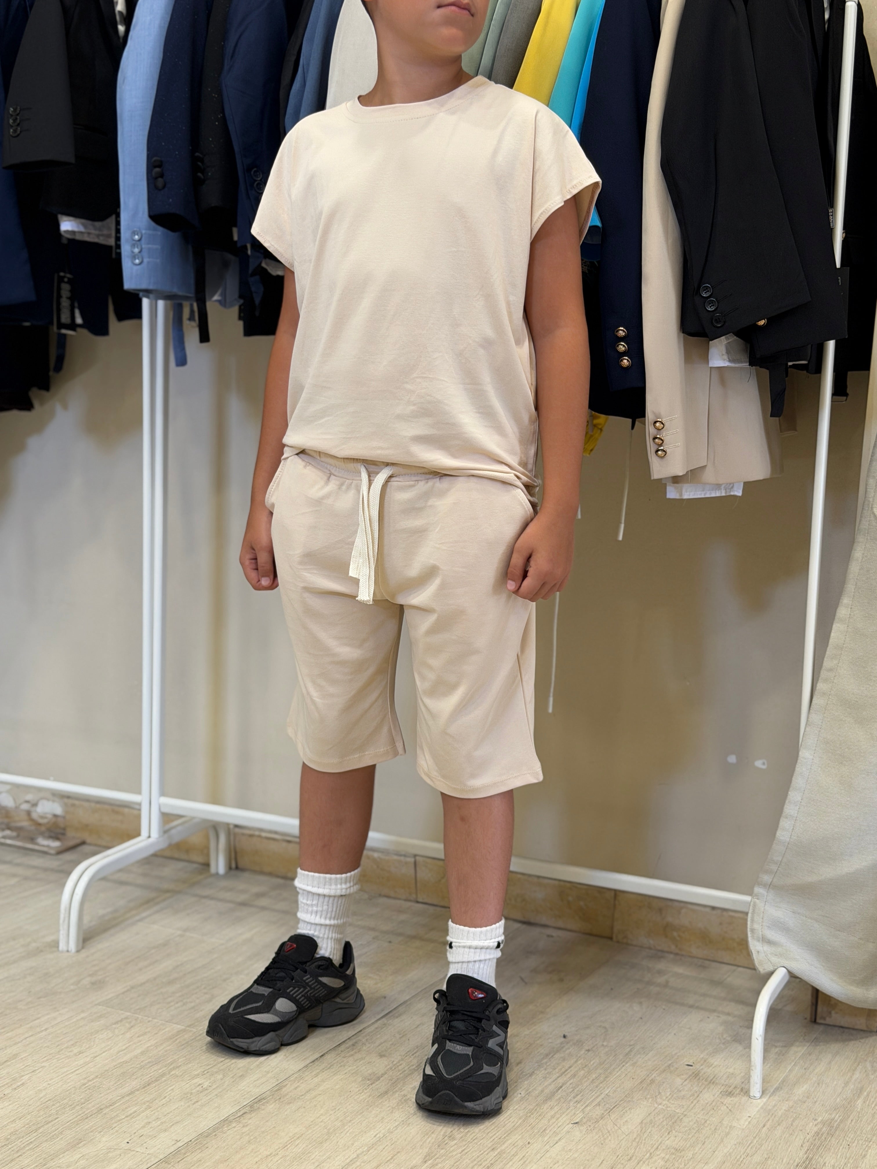 coordinato smanicato beige 5263
