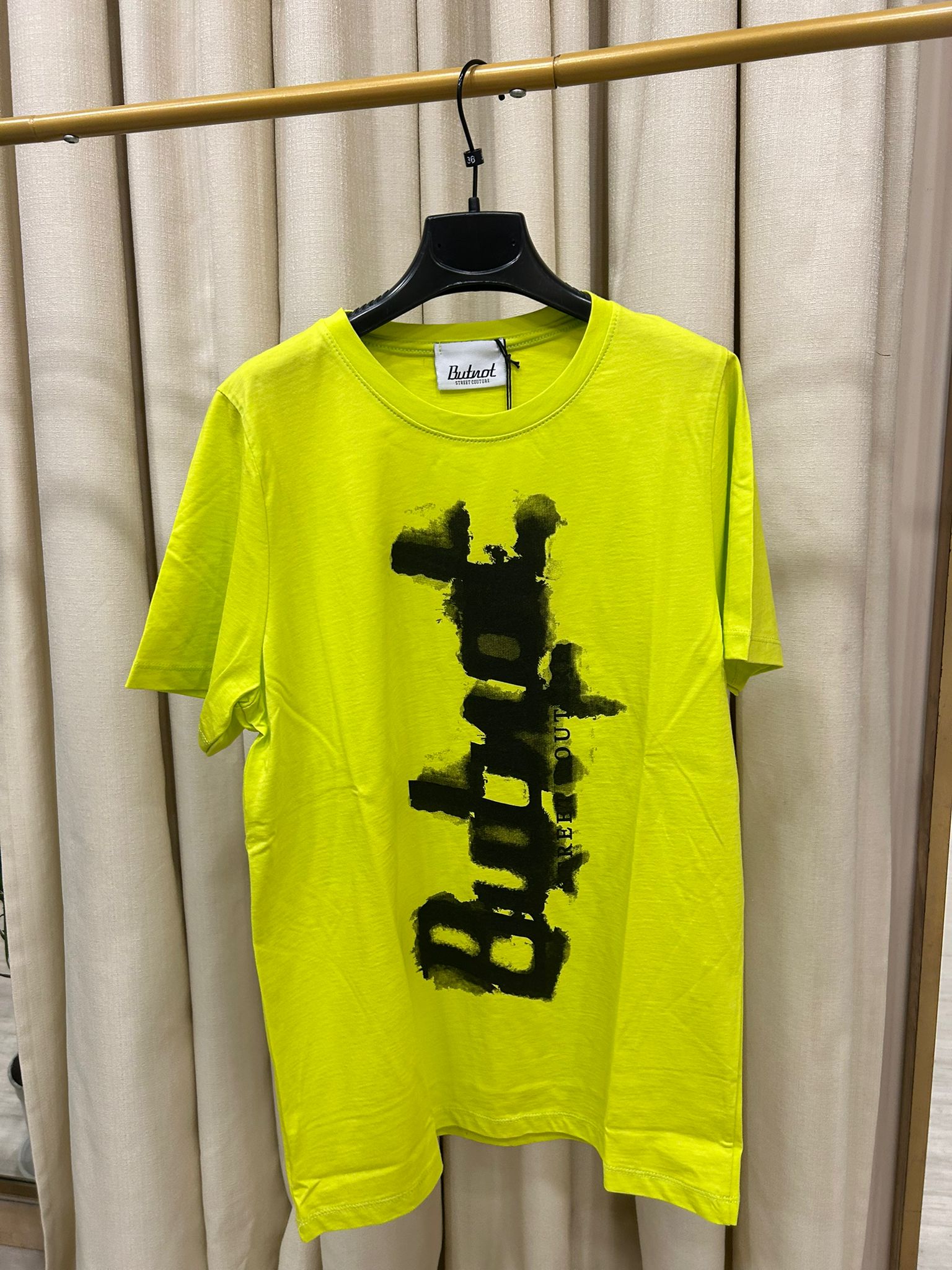 T shirt butnot logo 2 giallo fluo