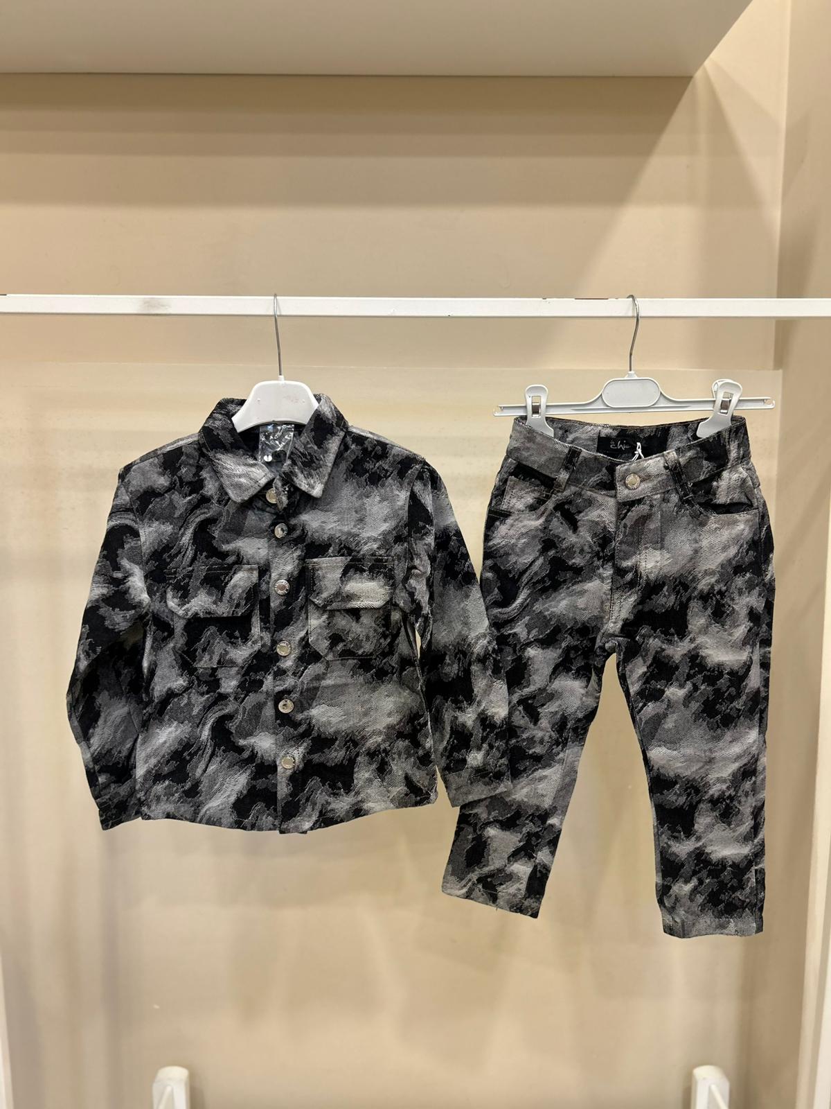 Coordinato Jeans Nero camouflage 101