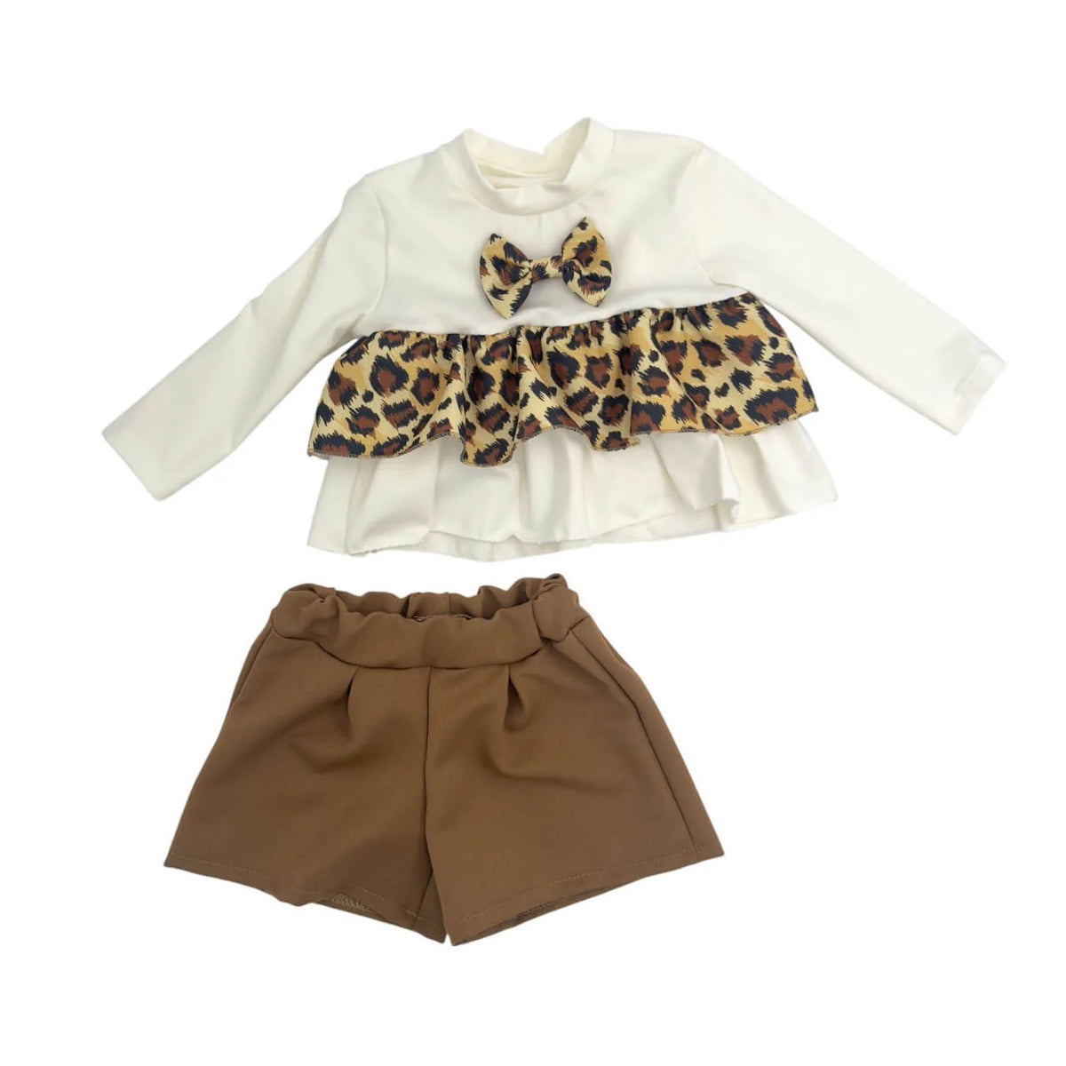 Coordinato beige cotone neonata C021